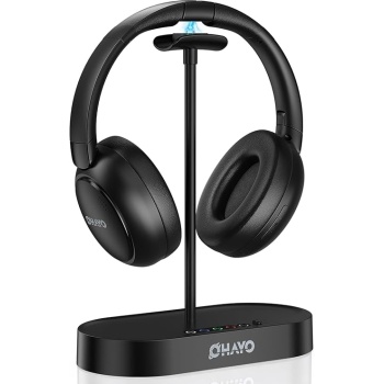 OHAYO Wireless TV Headphones for Seniors with Transmitter Charging Dock, Digital Optical AUX RCA Plug and Play Wireless Headphones for Watching TV, No Audio Delay, 100ft Range, Hearing Impaired Gifts