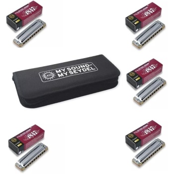 Seydel Set of 5 - Blues 1847 Harmonicas CLASSIC and Softcase
