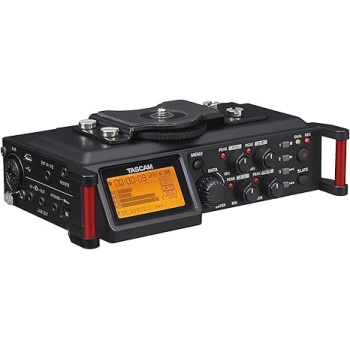 Tascam 4-Channel Portable Audio Recorder for Videographers, 4 Combo XLR/TRS Inputs, 2 Internal Mics, Limiter, HP Filter (DR-70D)