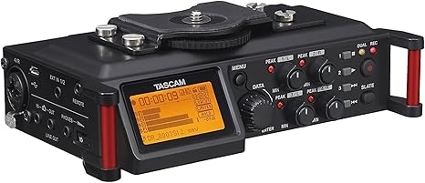 Tascam 4-Channel Portable Audio Recorder for Videographers, 4 Combo XLR/TRS Inputs, 2 Internal Mics, Limiter, HP Filter (DR-70D)