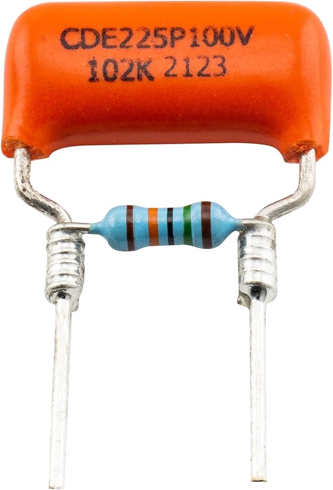 Musiclily Pro Treble Bleed Mod with Sprague Orange Drop 225P Capacitor and Precision Resistor for Electric Guitar Bass .001uF+150K