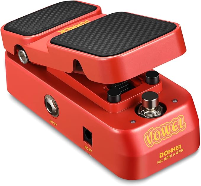 Donner Guitar Wah Pedal, 2 in 1 Wah Volume Pedal, Mini Vintage Electric Guitar Effect Pedal with Wah Wah Active Volume Control, Vowel Lightweight Guitar Pedal