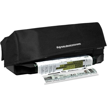 DigitalDeckCovers Printer Dust Cover for HP Designjet T120 / T125 / T130 - 24" Wide Format Plotter Protector [Antistatic, Water Resistant, Heavy Duty Premium Fabric, Dust-Proof, Black]