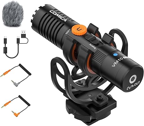 COMICA VM10 PRO Universal Video Microphone - Adjustable Gain, USB C Digital Output, Monitoring - Shotgun Mic for Camera, Smartphone, Tablet, PC - Ideal for Vlogging, Live Streaming, and Recording