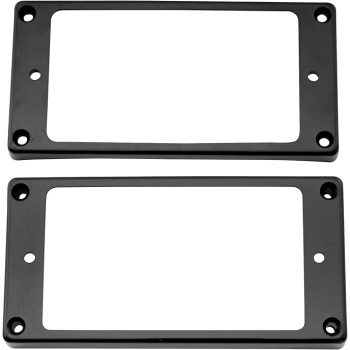 Musiclily Pro Plastic Curved Bottom Humbucker Pickup Rings Neck Bridge Pickup Frame Set for China Made Epiphone Electric Guitar, Black