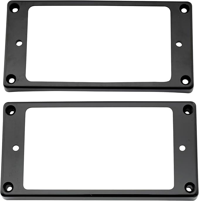 Musiclily Pro Plastic Curved Bottom Humbucker Pickup Rings Neck Bridge Pickup Frame Set for China Made Epiphone Electric Guitar, Black