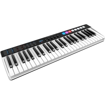 IK Multimedia iRig Keys I/O 49 portable keyboard MIDI controller 24-bit/ 96Khz audio interface full-size synth velocity-sensitive, 48V phantom power, XLR mic preamp, iPhone, iPad, Android, Mac, PC