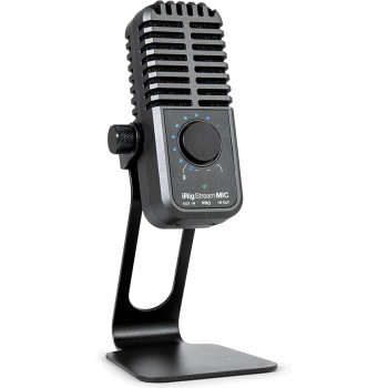 IK Multimedia iRig Stream Mic Pro Microphone with Integrated Audio Interface for iPhone, iPad, Android, USB Computer, Perfect for Podcast, Singing, Recording and Gaming