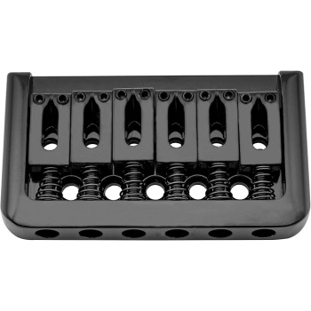 Musiclily 52.5mm Fixed Hardtail Bridge Non-tremolo Electric Guitar Bridge for 6 String Fender Strat Stratocaster Tele Telecaster Guitar Replacement, Black
