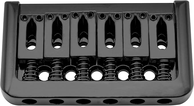 Musiclily 52.5mm Fixed Hardtail Bridge Non-tremolo Electric Guitar Bridge for 6 String Fender Strat Stratocaster Tele Telecaster Guitar Replacement, Black