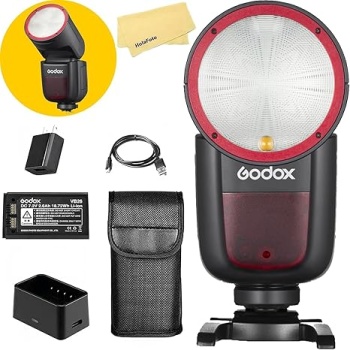 GODOX V1 V1-C V1C GODOX Flash for Canon Flash Speedlite,76Ws 2.4G TTL1/8000 HSS Camera Flash for Canon,480 Full Power Shots,1.5s Recycle Time,2600mAh Li-ion Battery,LED Modeling Lamp(USA Version)