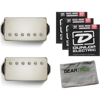The Mule Humbucker Set Nickel 50 w/Cloth and Strings-L8
