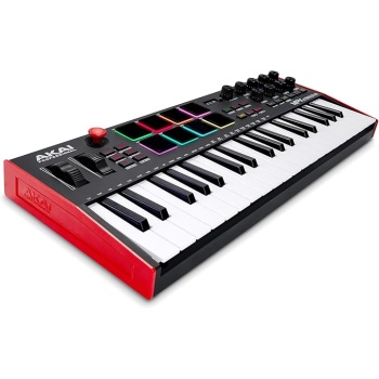 Akai Professional MPK Mini Plus - USB MIDI Keyboard Controller with 37 Mini Keys, 8 MPC Pads, Sequencer, MIDI/CV/Gate I/O, Music Production Software and Native Instruments Sound Package