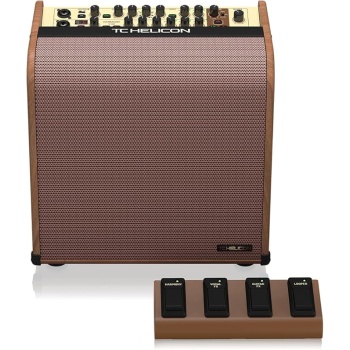 TC Helicon Harmony V100 100 Watt 2 Channel Acoustic Amplifier with Vocal Processing, Looper, Tannoy Dual Concentric Speaker and 4-Button Footswitch