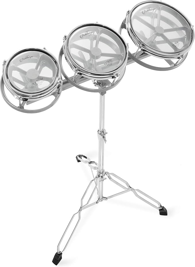 Ashthorpe Roto Tom Drum Set with Stand - 6", 8", 10" Toms with Remo Heads