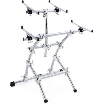 Gibraltar Double Key Tree Large 2-Tier Keyboard Stand, Dual-tier Keyboard Stand with Memory Locks, 88-key, Chrome (GKS-DBKT88)