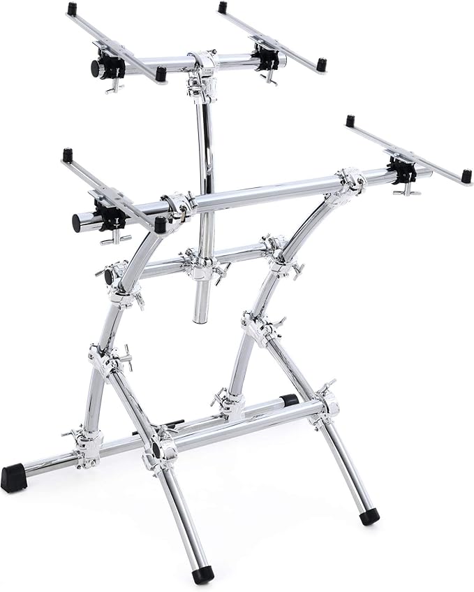 Gibraltar Double Key Tree Large 2-Tier Keyboard Stand, Dual-tier Keyboard Stand with Memory Locks, 88-key, Chrome (GKS-DBKT88)