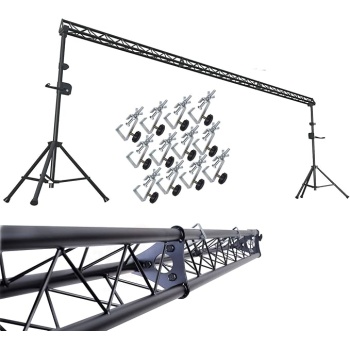 Griffin Triangle Lighting Truss Stand System 15FT (Hand-CrankUP Plus) – DJ Booth Trussing Kit for Light Cans & Speakers – Pro Audio Stage Platform Hardware Package – Music Equipment Mount Gear Holder