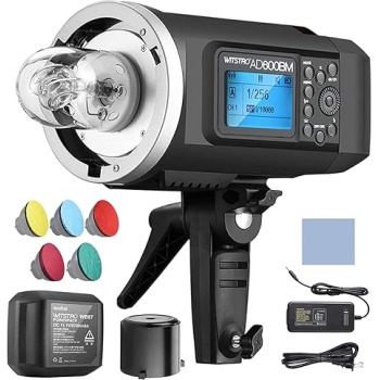 GODOX AD600BM Outdoor Flash Strobe Flash 600WS GN87 HSS 1/8000s 2.4G Wireless X System with 9000mAh Li-ion Battery Photography Studio Flash MONOlight