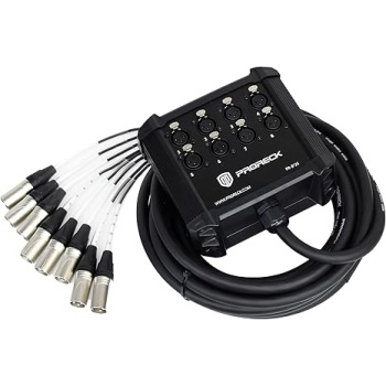 PRORECK 8-Channel Low Profile XLR Send Circuit Board Snake Cables, XLR Splitter Cable for Live, Recording, Stage, Studio, 25 Feet Long