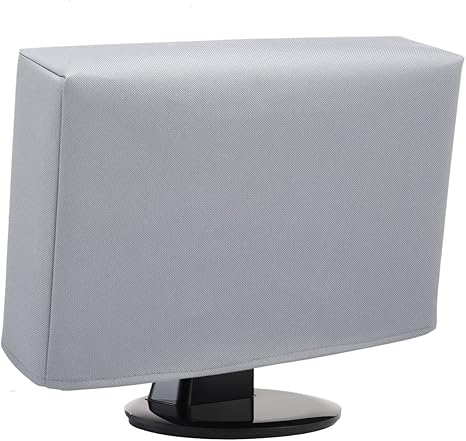 DigitalDeckCovers Computer Dust Cover - 27 Inch LCD Monitor Apple Flat Screen HD Panel Protector [Antistatic, Water Resistant, Heavy Duty Fabric, Silver] by DigitalDeckCovers