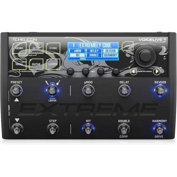 TC Helicon VOICELIVE 3 EXTREME Unrivaled Vocal and Guitar Effects Performance Floor Pedal with Backing Tracks, Looping, Automation and Audio Recording