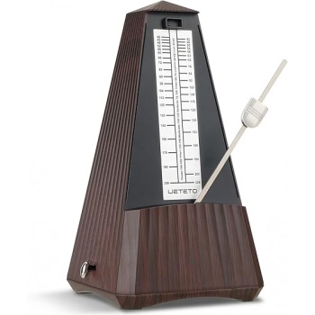 Ueteto Metronome for Piano, Guitar, Drum, Violin, Saxophone, Mechanical Metronome with Bell Ring for Beginner, Intermediate & Advanced Musicians (Wood Grain)