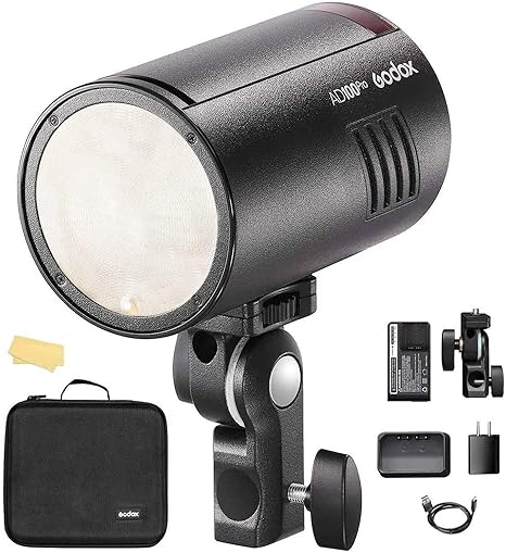 GODOX AD100pro Strobe Flash Portable 2600mAh Battery 100Ws TTL/M/Multi Functions 2.4G Wilreless X System 5800K±200K 1/8000 HSS 0.01-1.5s Recycling 360 Full Power Outdoor Strobe Flash
