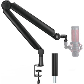 Sensic SA-30 Microphone Boom Arm, 360° Rotatable Mic Stand with 6 inch riser, Microphone Holder with 1/4", 3/8" and 5/8" Adapters, Professional Microphone Arm with Accessories, Mic Boom Arm Black