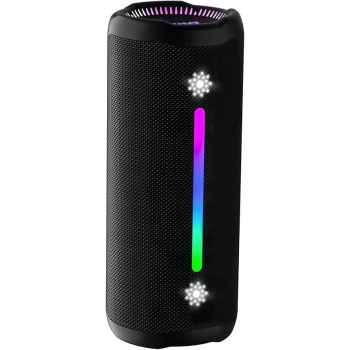 OHAYO Bluetooth Speaker Wireless Loud Stereo Sound IPX7 Waterproof Outdoor Portable 25W Super Bass Speakers for Home Party Beach with 24H Playtime Colorful Lights BT 5.3 TWS Pairing Birthday Gift Black