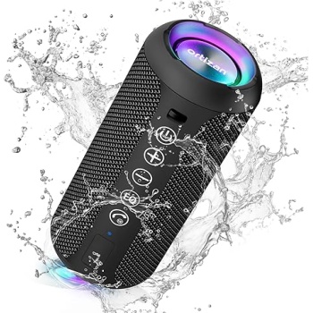 Ortizan Portable Bluetooth Speaker (1nd Gen), IPX7 Waterproof, Wireless, Big Sound and Deep Bass, TWS Pairing, 30Hrs of Playtime, for Home/Party/Outdoor/Beach, Birthday Gifts for Men Women - Black