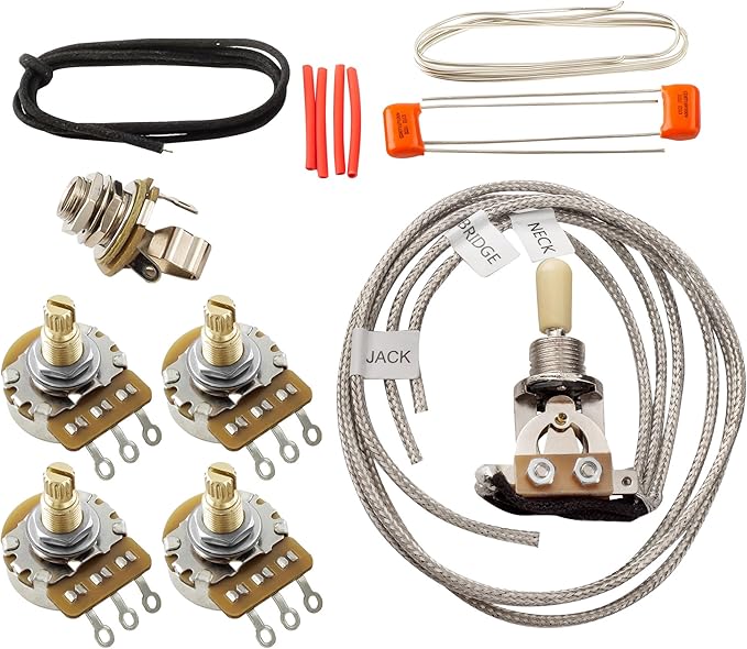 Musiclily Pro LP STD Vintage 50s and Modern 60s DIY Wiring Kit Upgrade for Epiphone LP Style Electric Guitar, Nickel Switch
