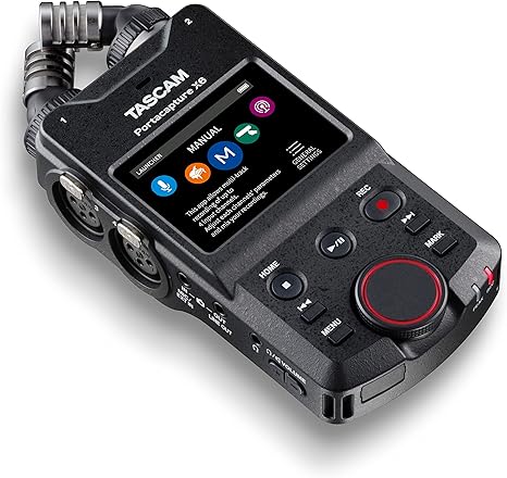 Tascam Portacapture X6 32-bit Float Portable Audio Recorder, Field Recorder for Video, Music, Podcast, Voice, Podcasting