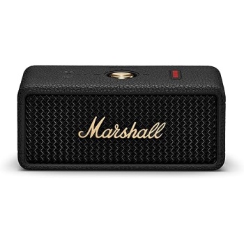 Marshall Emberton III Portable Bluetooth Speaker - Rugged Waterproof IP67 Design | Loud Stereo Sound, Deep Bass with 32+ Hr Playtime | Compact and Wireless for Travel and Outdoors - Black & Brass