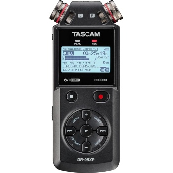 Tascam DR-05XP 32-Bit Float Portable Handheld Field Recorder and USB-C Audio Interface — Digital Stereo Recording of Music, Sound, Voice, Audio for Video and Podcasting