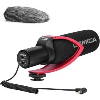 COMICA CVM-V30PRO Shotgun Microphone, Professional Super Cardioid Video Mic with Shock Mount, Camera Microphone Kit for Smartphone/DSLR Camera/Camcorder, Perfect for Interview, Video Shooting, Vlog