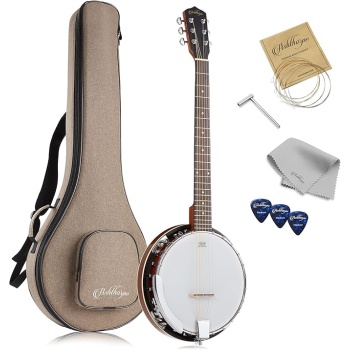 Ashthorpe 6-String Banjo - Full Size with 24 Brackets, Closed Back, Mahogany Resonator