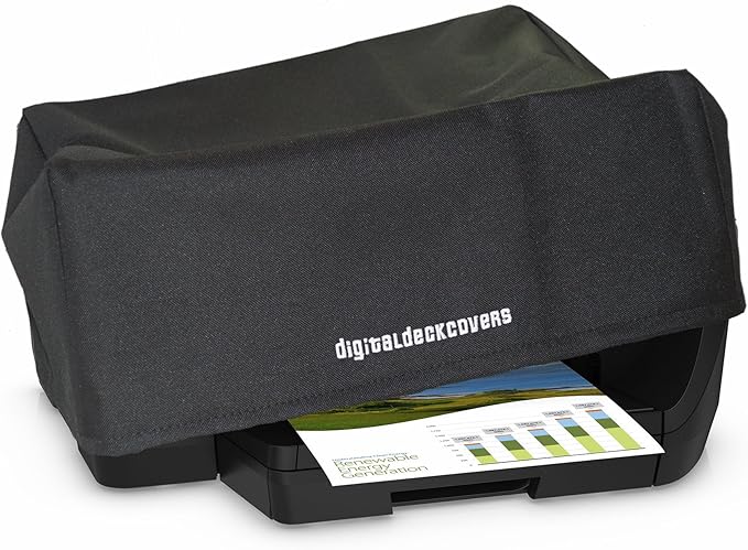 DigitalDeckCovers Printer Dust Cover & Protector for HP OfficeJet Pro 6830 / 6835 / 6950 - 6960 / 6962 / 6968 / 6970 / 6974/ 6975 / 6978 [Antistatic, Water Resistant, Heavy Duty Fabric, Black]