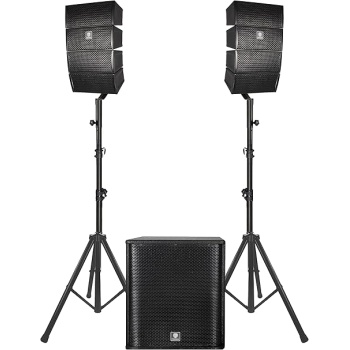 PRORECK Club 3500 15 inch Subwoofer 3000W DJ Powered PA Speaker System Combo Set with 8 Array Speakers，Bluetooth, USB, SD Card, Remote Control, for Meeting, Speeches, Churches, Performances, DJ Gig