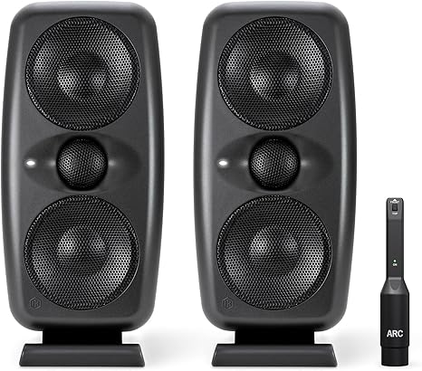 IK Multimedia iLoud MTM MKII (Pair Plus ARC mic) Compact Studio Monitor with Built-in ARC Room Correction, Speaker Emulation, 200W Power