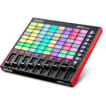 Akai Professional APC Mini MK2 - USB MIDI Pad Controller for Clip Launching with Ableton Live Lite, 64 RGB Pads, Drum and Note Mode and MIDI Mixer