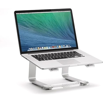 Griffin Elevator Laptop Stand - Ergonomic Computer Riser & Laptop Mount Made of Sturdy Brushed Aluminum - Supports Posture & Elevates Workspace with a Minimal Design, Classic Clear (2.5 Oz)