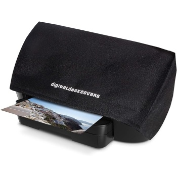 DigitalDeckCovers Printer Dust Cover & Protector for HP Envy 7640 / 7644 / 7645 / 7655 / 7822 / 7855 / 7658 / 7864 [Antistatic, Water Resistant, Heavy Duty Fabric, Black]