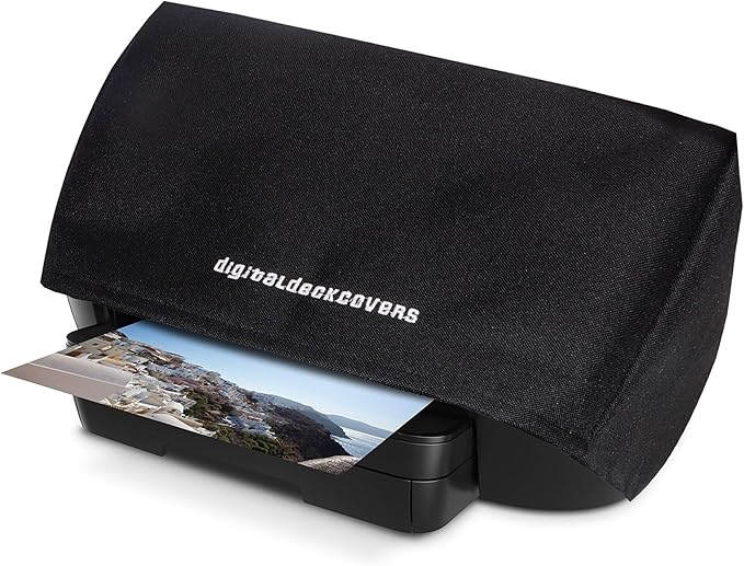 DigitalDeckCovers Printer Dust Cover & Protector for HP Envy 7640 / 7644 / 7645 / 7655 / 7822 / 7855 / 7658 / 7864 [Antistatic, Water Resistant, Heavy Duty Fabric, Black]