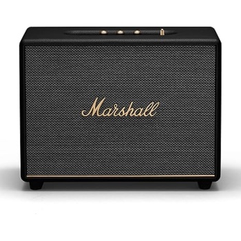 Marshall Woburn III Bluetooth Home Speaker - Loud Stereo Sound with Bass and Treble Controls | Plug-in Powered | Record Player Compatible | HDMI, RCA, 3.5 mm Aux Inputs - Black