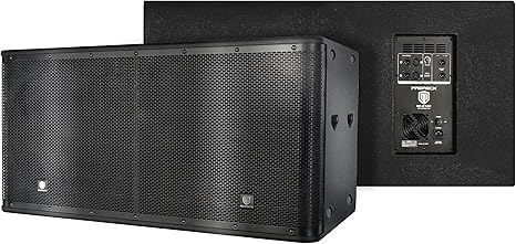 PRORECK SP-218X Active Powered PA DJ Subwoofer Cabinet Dual 18 inch 5000W P.M.P.O with Class-D Amplifier,3 DSP Presets-Monitor, 3" Voice Coil Bass Reinforcement, Black, for Wedding, Party, Concert